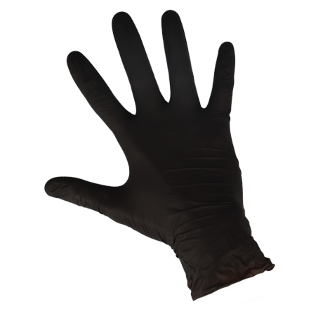 Rękawice nitrylowe bezpudrowe ABENA (100 szt./opak.) - Czarne