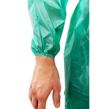 Fartuch medyczny barierowy, nieprzemakalny BISMED zielony, rekaw gumk. XF012401U - (opak.10szt)
