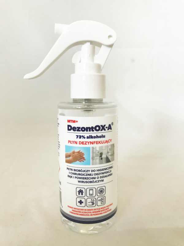 DezontOX-A płyn dezynfekujący 150ml - szklana butelka z spryskiwaczem
