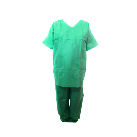 Komplet chirurgiczny - koszula z krótkim rękawem i spodnie (zielony)