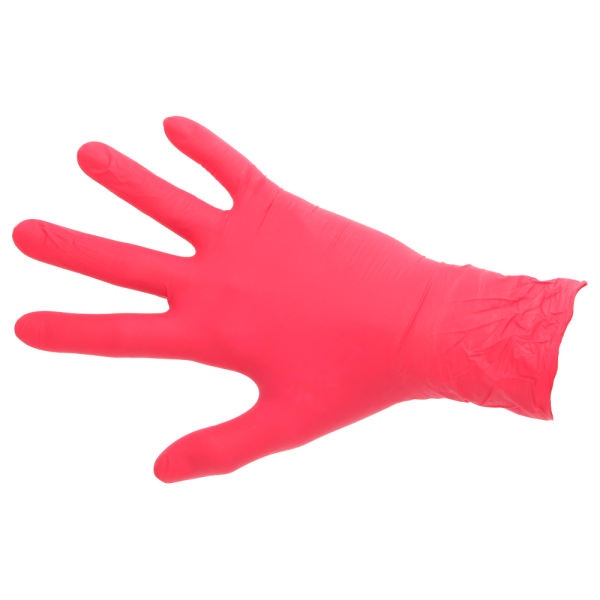 Rękawice nitrylowe bezpudrowe mediCARE nitrile malinowe (Zarys)