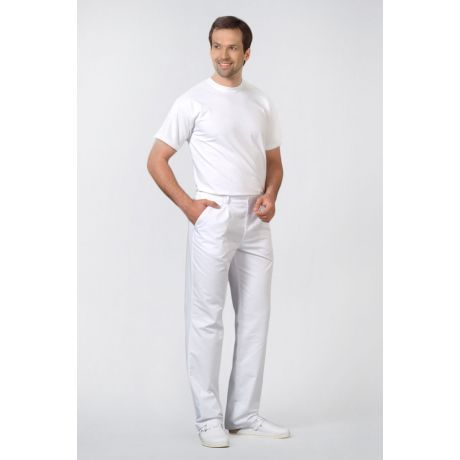 Spodnie medyczne męskie w kolorze białym r. M (48-50)