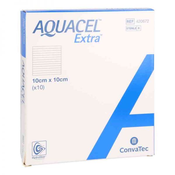 Wysokochłonny opatrunek ze srebrem  AQUACEL Extra AG 10 x 10 cm (10szt./opak)