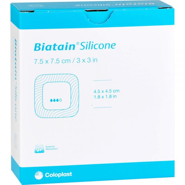 Opatrunek piankowy z silikonem Biatain Silicone - 7,5x7,5cm