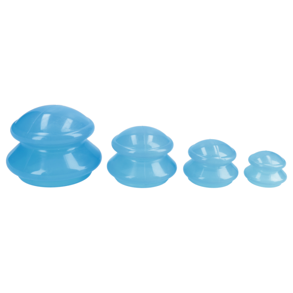 Bańki chińskie silikonowe niebieskie zestaw 4 sztuk