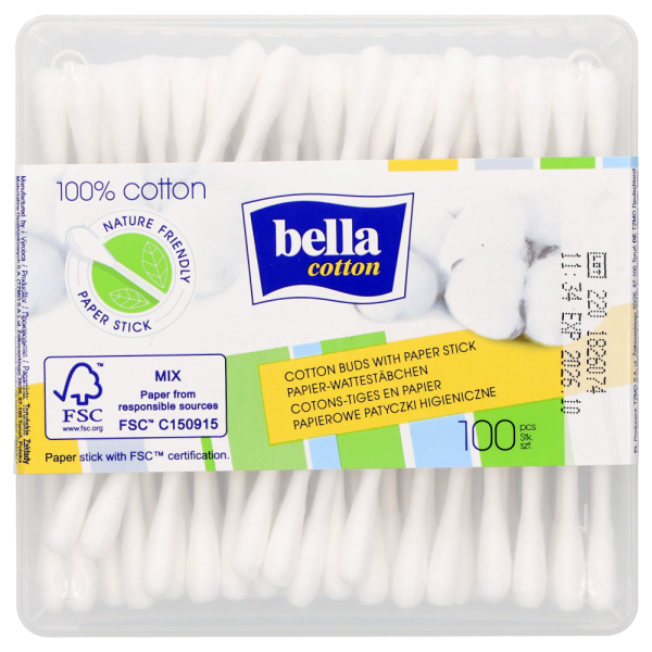 Patyczki higieniczne papierowe- biodegradowalne  Bella cotton 100 sztuk