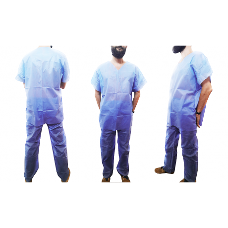Ubranie chirurgiczne męskie niebieskie, Standard+ rozmiar L opak 5szt.