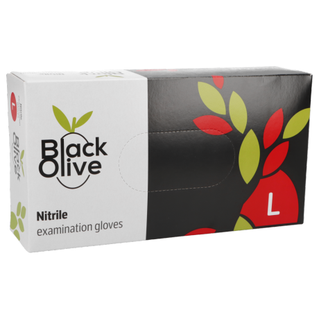 Rękawice nitrylowe bezpudrowe Doman Black Olive (100 sztuk)