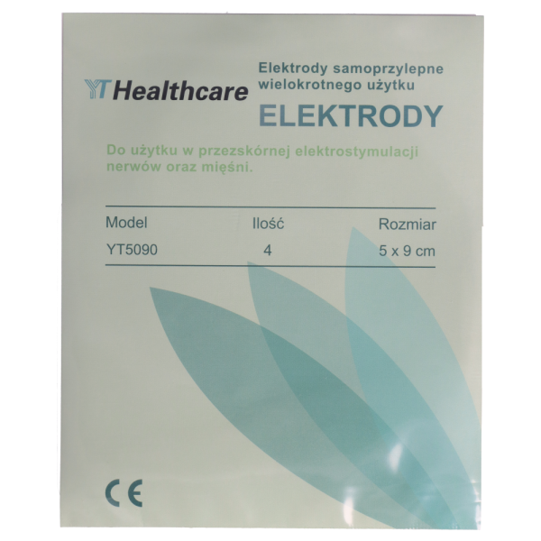 Elektrody samoprzylepne YT 50x90 mm do elektrostymulacji, 4 sztuki