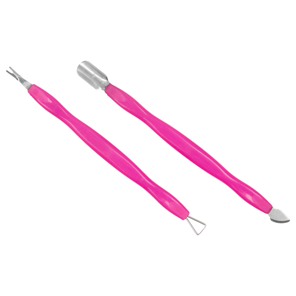 Zestaw - skrobak radełko łopatka nożyk / dłutko kopytko, kolor różowy - 2 szt.