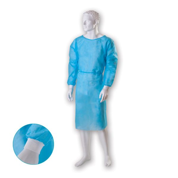 Fartuch medyczny z mankietami, włókninowy, niebieski, rozm. XL 25g BETAtex (a'10)