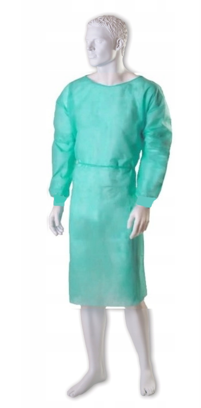Fartuch medyczny z mankietami, włókninowy, zielony, rozm. XL 40g BETAtex (a'10)