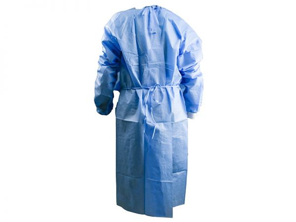 Fartuch medyczny z gumką, barierowy, Soft Med niebieski (podfoliowany) PP+PE35g, rozm. L/XL (120x140)