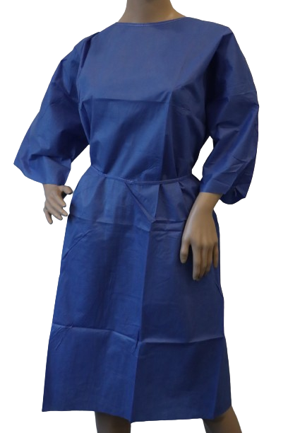 Koszula dla pacjenta z krótkim rękawem, Excellent, niebieska, SMS 35 g/m2, wiązana w pasie i przy szyi (10szt./opak.)