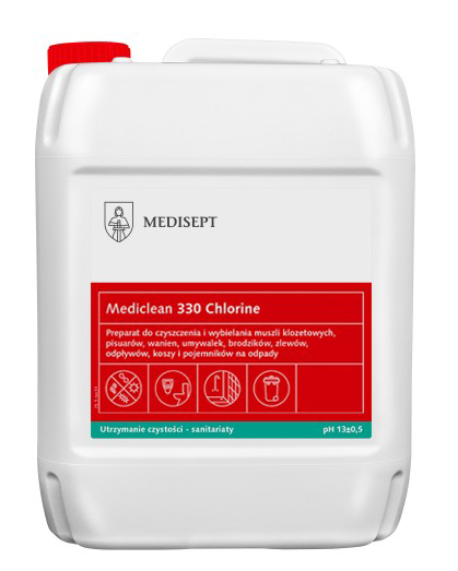 Żel do czyszczenia i wybielania sanitariatów, odpływów Mediclean 330 Chlorine - Medisept