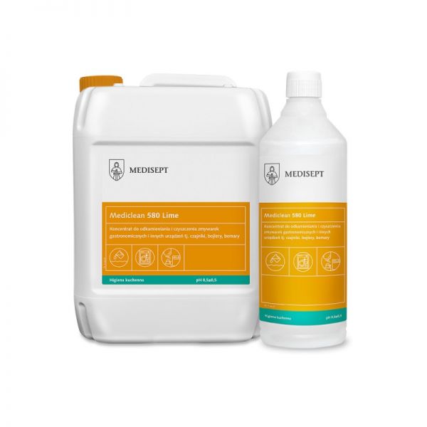 Mediclean 580 Lime 5 L - Koncentrat do odkamieniania i czyszczenia zmywarek gastronomicznych i innych urządzeń tj. czajniki, bojlery, bemary