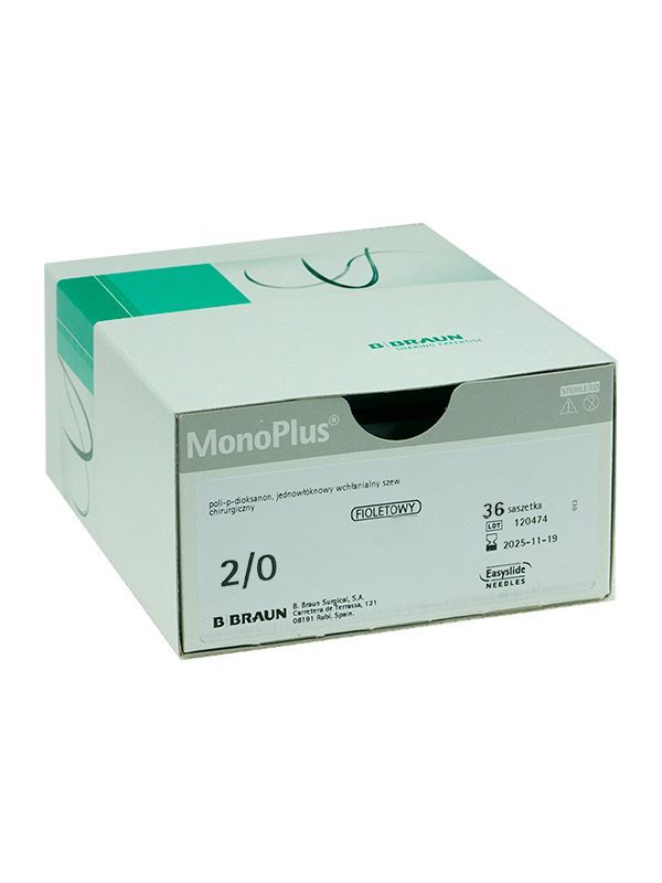 Nici chirurgiczne MONOLUS Violet 2/0 75 cm Monofilament Igła okrągła 1/2 koła 36 mm REF: 0520HR36-175V