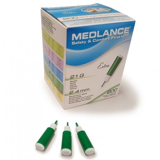 Nakłuwacz Medlance Plus Extra igła 21Gx2,4mm 200szt/op HTL7045 (zielony)