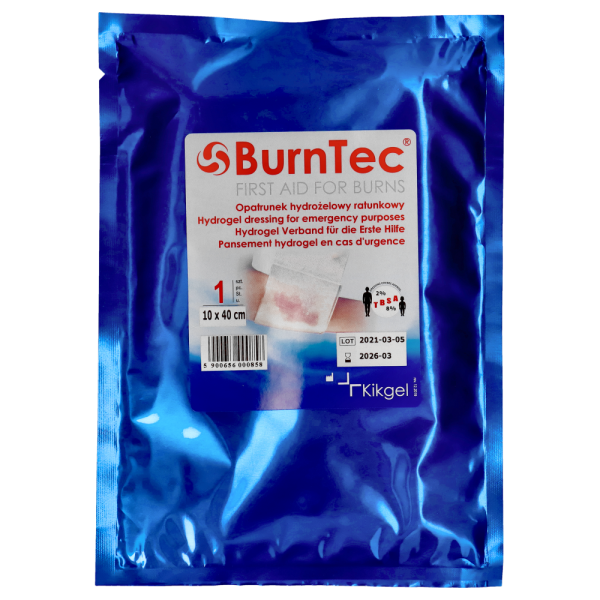 BurnTec opatrunek hydrożelowy sterylny 25 x 25cm ratunkowy na twarz