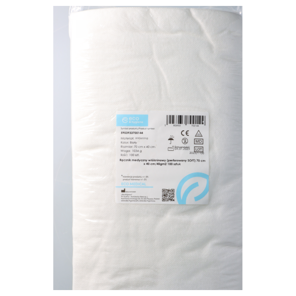 Ręcznik medyczny włókninowy (perforowany SOFT) 70 cm x 40 cm/40gm2100 sztuk 1kg