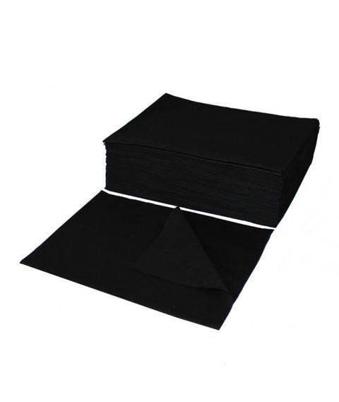 Ręcznik włókninowy perforowany czarny a'100 - rozmiar 70x40 cm 