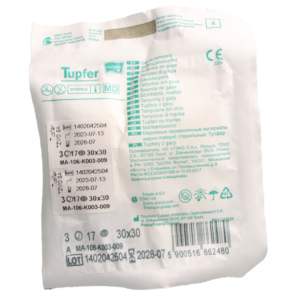 Tupfery sterylne 30x30mm (1opak/3szt)