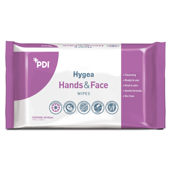 HYGEA HAND & FACE chusteczki myjąco-pielęg. do rąk i twarzy - bezzapachowe i zapachowe prod. PDI 80szt tuba/19,5x15,5cm