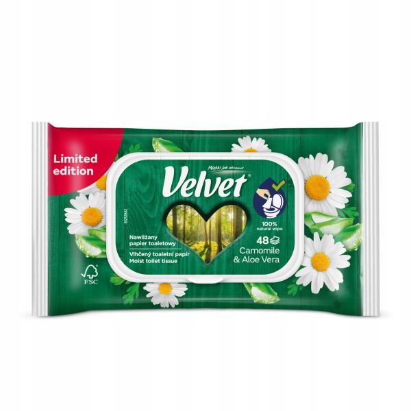 VELVET Papier nawilżany a'48 CAMOMILE & ALOE VERA