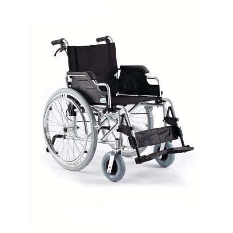 Wózek inwalidzki stalowy z kołami pełnymi, rozm. 51cm (srebny)